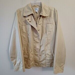 Chicos Zenergy Large Light‎ Softshell Jacket Full Zip Activewear Womens Yellow